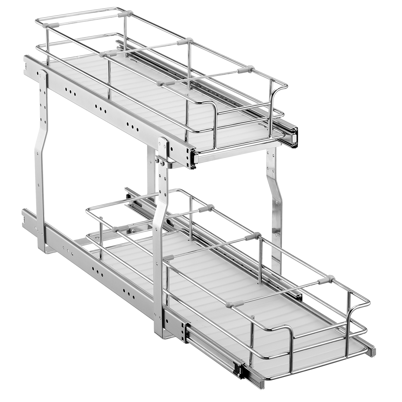 2-Tier Kitchen Cabinet Pull Out Shelf Organizer Slide Out Drawer 9-22 inch - Picture 62 of 74