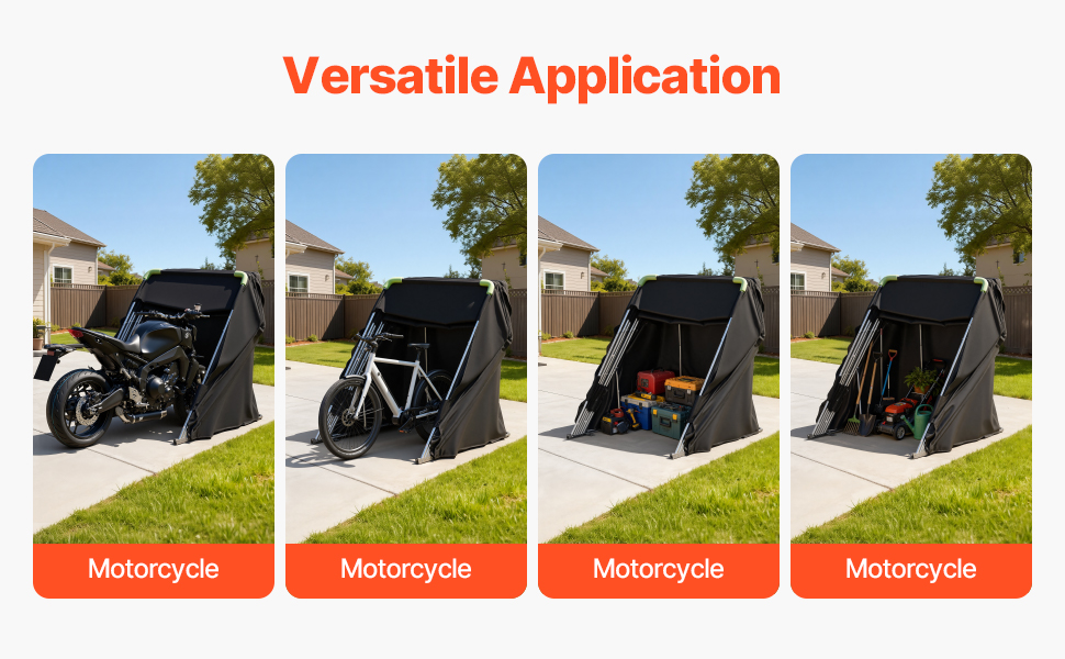 Motorrad Zeltgarage 279X109X160 Cm Allwetter Schutz Faltgarage Mit Schloss Motorcycle Shelter A100 2.5 Pt