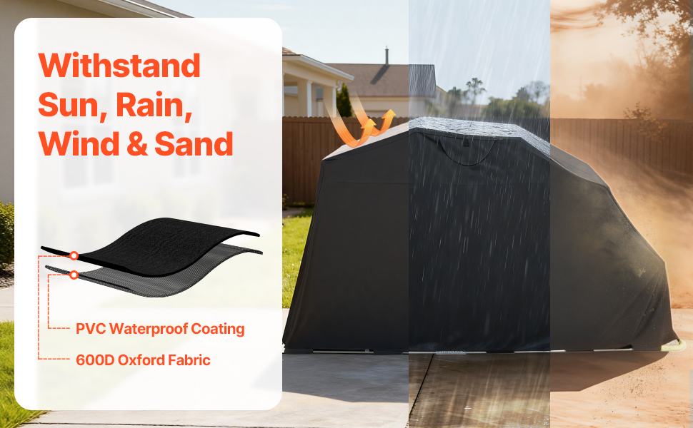 Motorrad Zeltgarage 346x137x190 cm Allwetter Garage mit Schloss & Lüftung Motorcycle Shelter A100 2.2 Pt