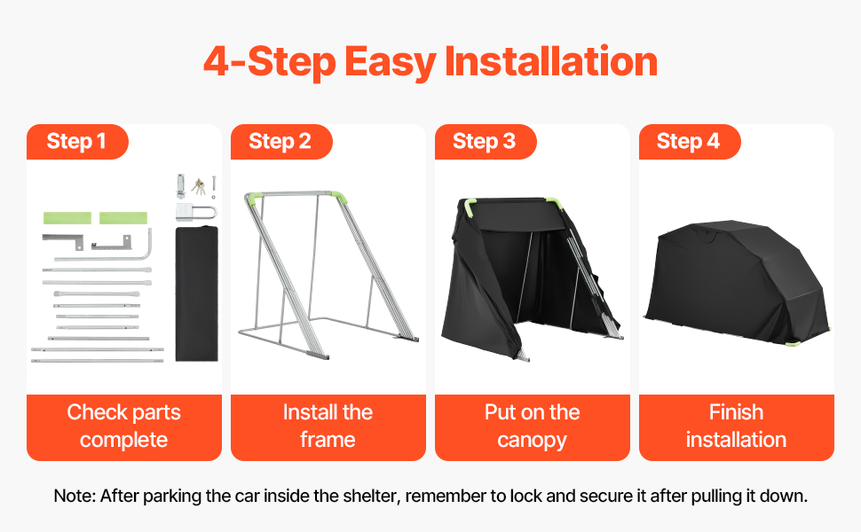 Motorrad Zeltgarage 346x137x190 cm Allwetter Garage mit Schloss & Lüftung Motorcycle Shelter A100 2.4 Pt
