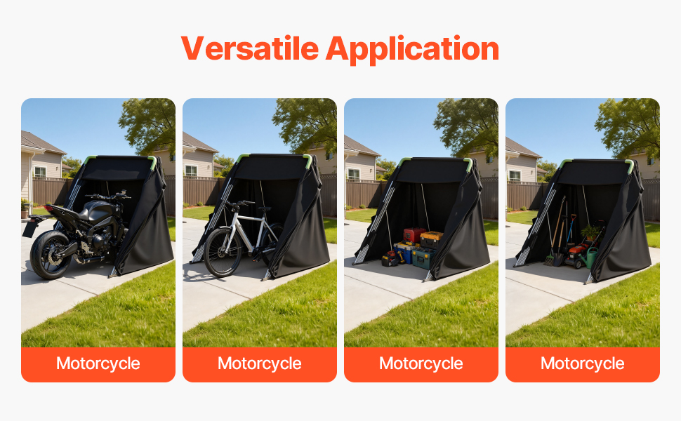 Motorrad Zeltgarage 346x137x190 cm Allwetter Garage mit Schloss & Lüftung Motorcycle Shelter A100 2.5 Pt