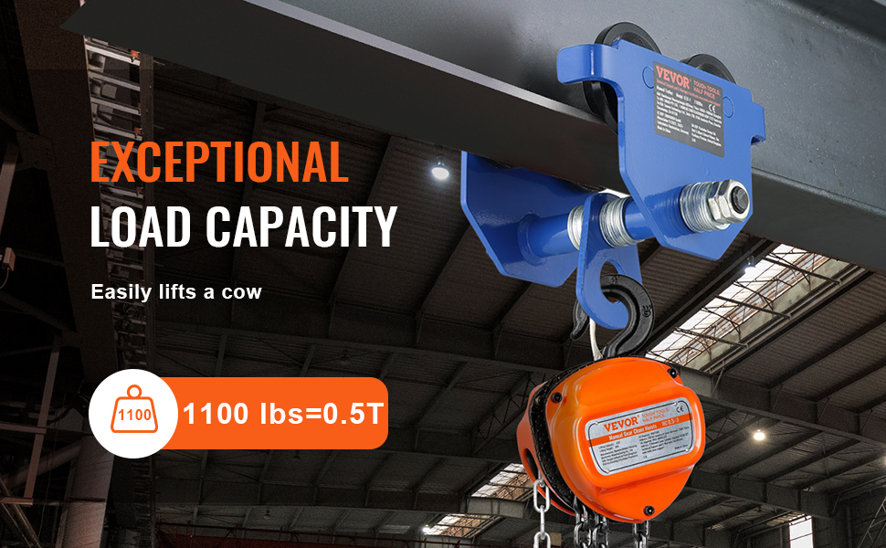 Carro Para Polipasto De 1000kg - Ajuste Continuo 55-210mm Para Vigas De Grúa, Ideal Para Talleres Y Garajes