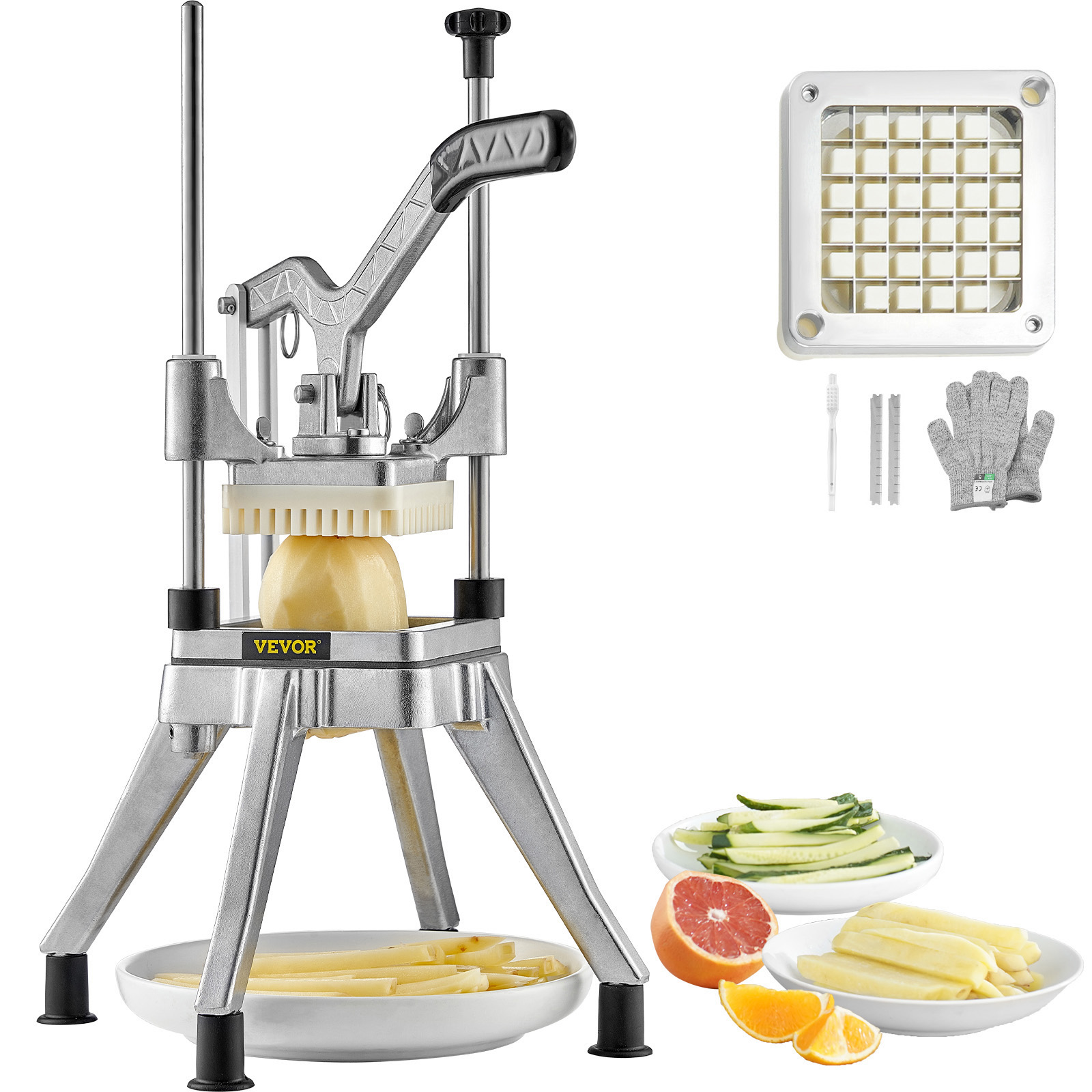 VEVOR Commercial Vegetable Cutter Chopper 1/2/1/4/3/8inch Fruit Vegetable Dicer