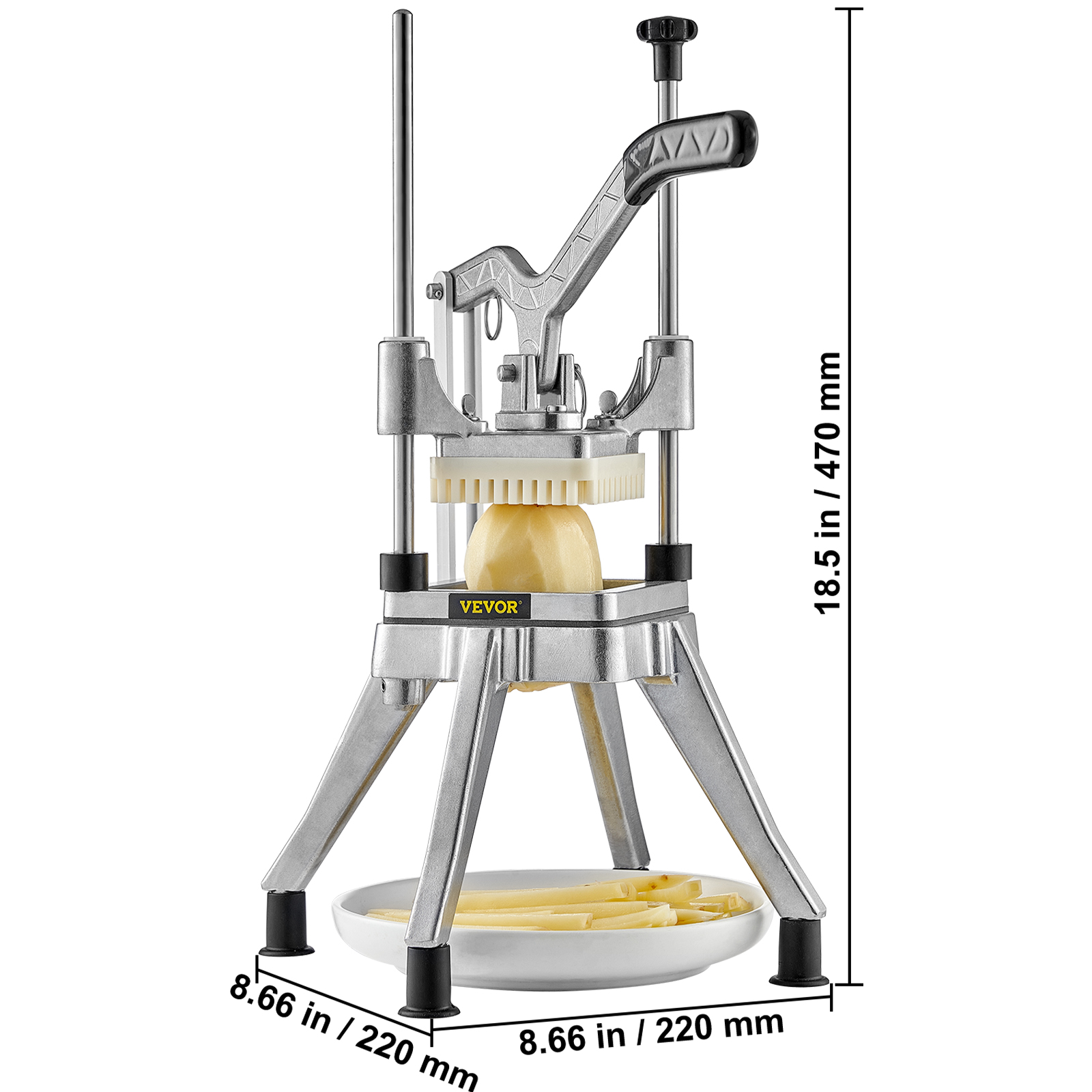 VEVOR Tritatutto Manuale Uso Commerciale Multifunzione in Acciaio Inox Lama  1/4 Pollici 0,64 cm, Tagliapatate Bastoncini di Frutta con 2 Lame di  Ricambio, Tritaverdure Manuale Tritatutto per Frutte