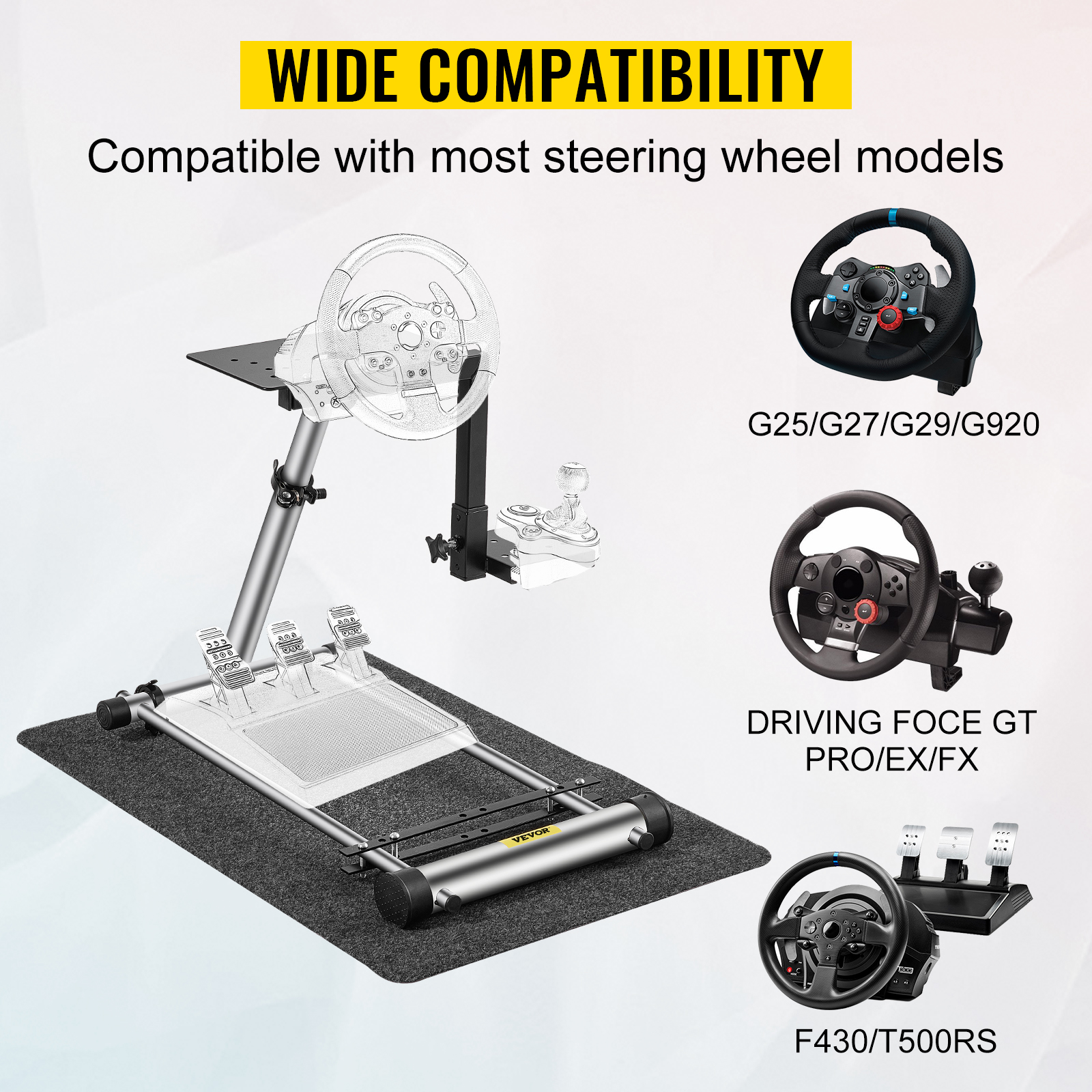 FLAONUSGT Racing Wheel Stand Simulator Steering Stand Wheel Stand for  Logitech G25/G27/G29/G920,Thrustmaster T300Rs/ T300Gt/T150Rs Supporting TX  Xbox