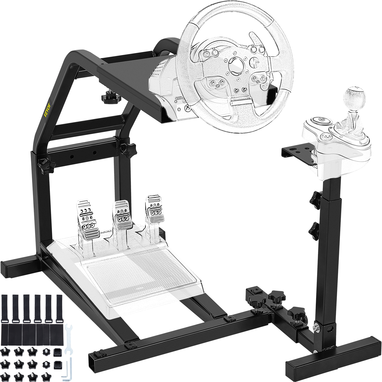 VEVOR VEVOR Soporte para Volante 44x31cm Soporte de Volante Universal  Plegable 11,5kg Soporte de ruedas Pro Altura de 57-72,5cm Compatible con  Logitech G25