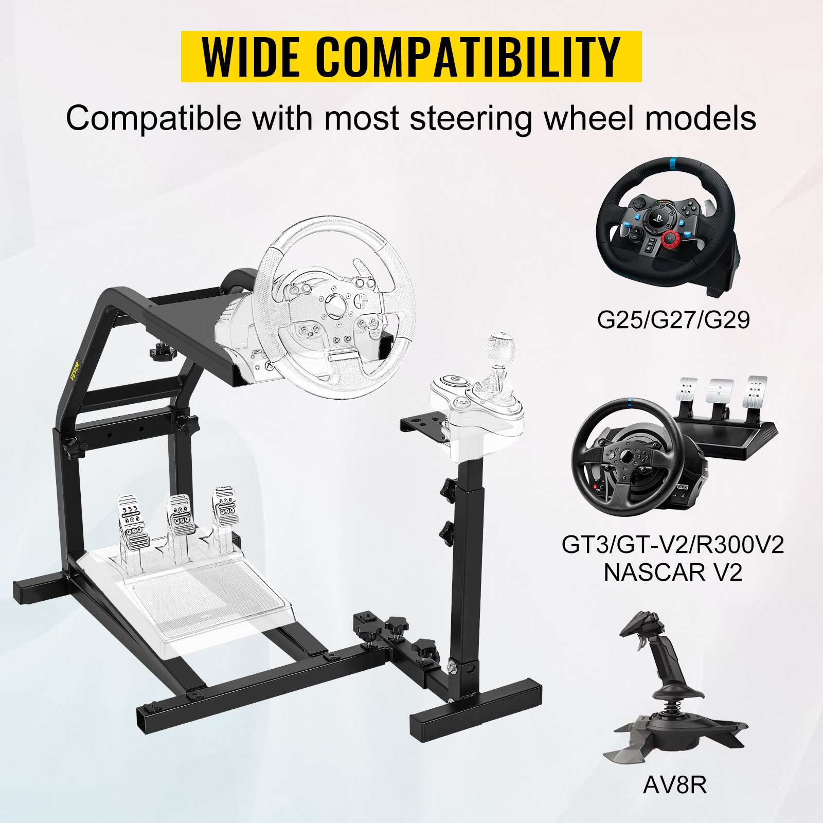 Racing Wheel Stand Driving Simulator Cockpit Wheel & Pedals Not Included Hihone Racing Wheel Stand Gaming Wheel Stand 34Height Adjustable Competible with G27 G25 G29 