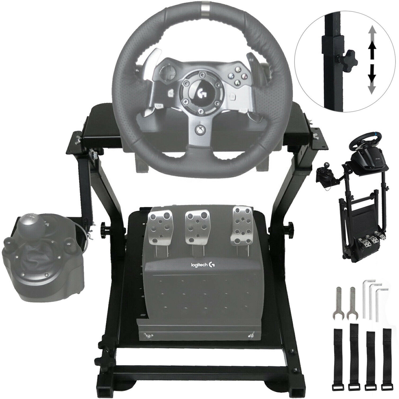 racing wheel stand, carbon steel, fully adjustable