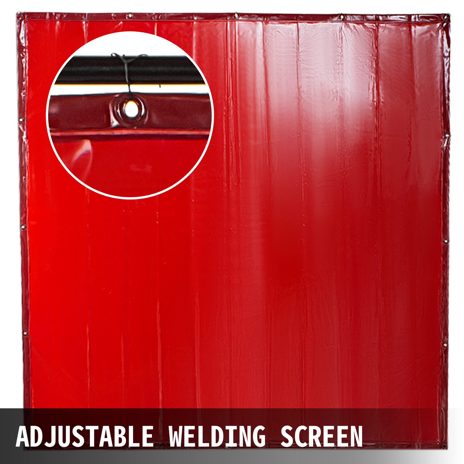 VEVOR Welding Screen with Frame 6' x 6', Welding Curtain with 4 Wheels, Welding Protection Screen Red Flame-Resistant Vinyl, Portable Light-Proof Professional