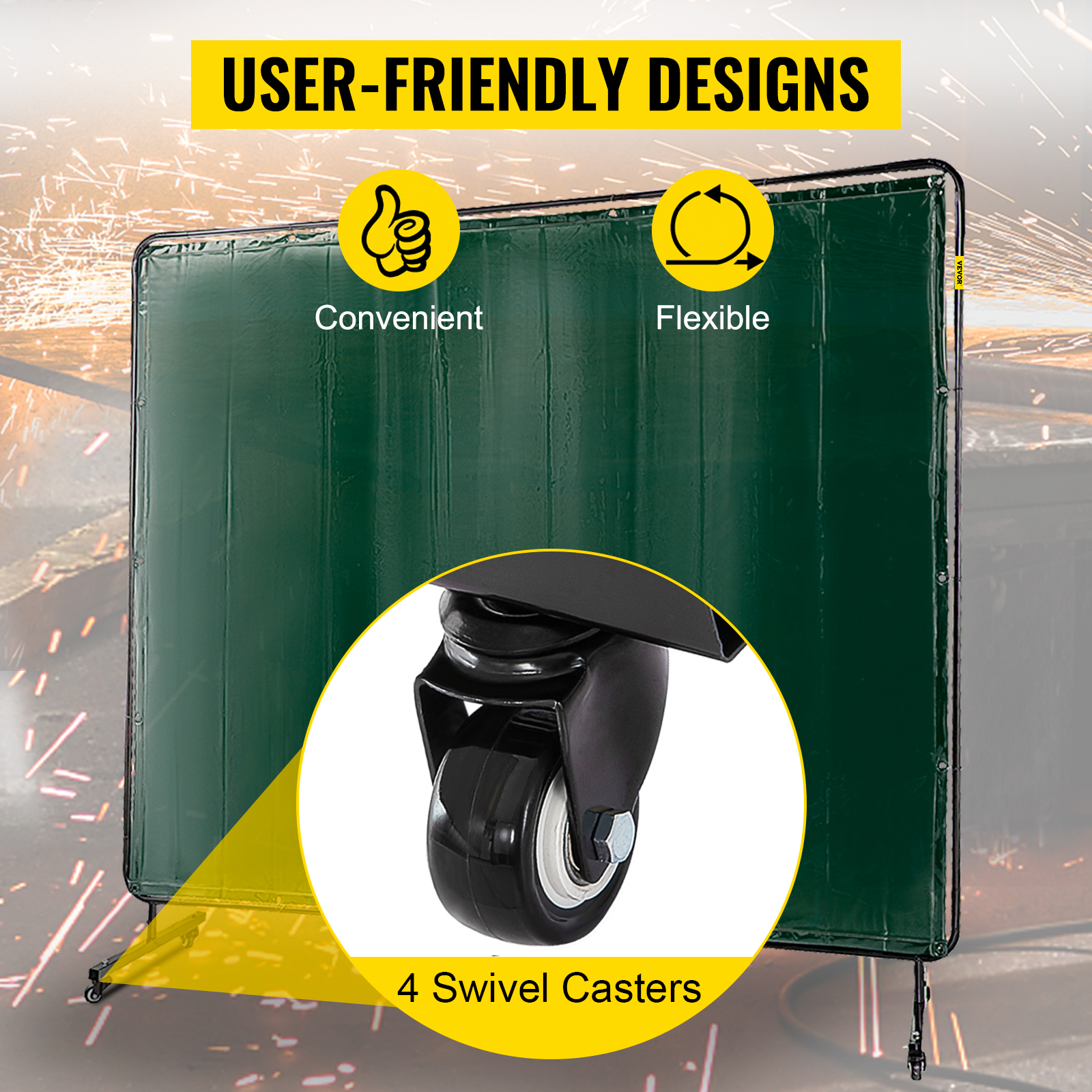 Welding Curtain Welding Screens 6' x 8' Flame Retardant Vinyl with