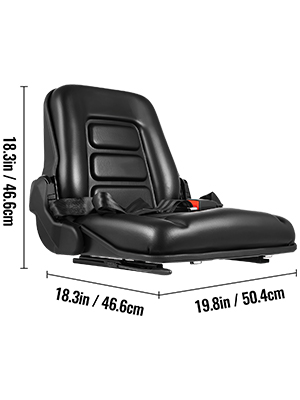 Siège Tracteur Universel à Ressort VS200 - Suspension Réglable 50-120 Kg, Inclinaison 5 Positions - PVC