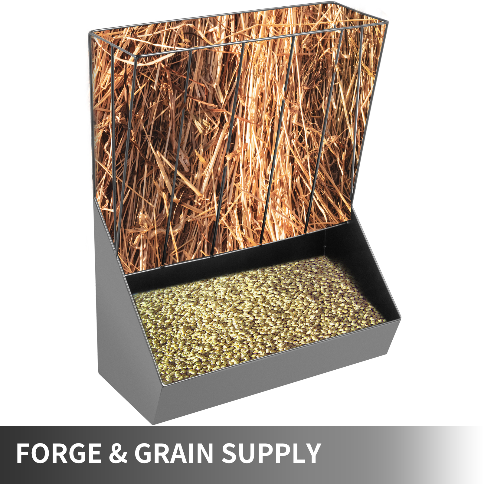 VEVOR Hay and Grain Feeder 2 In 1 Horse Stall Feeder Galvanized Sheet