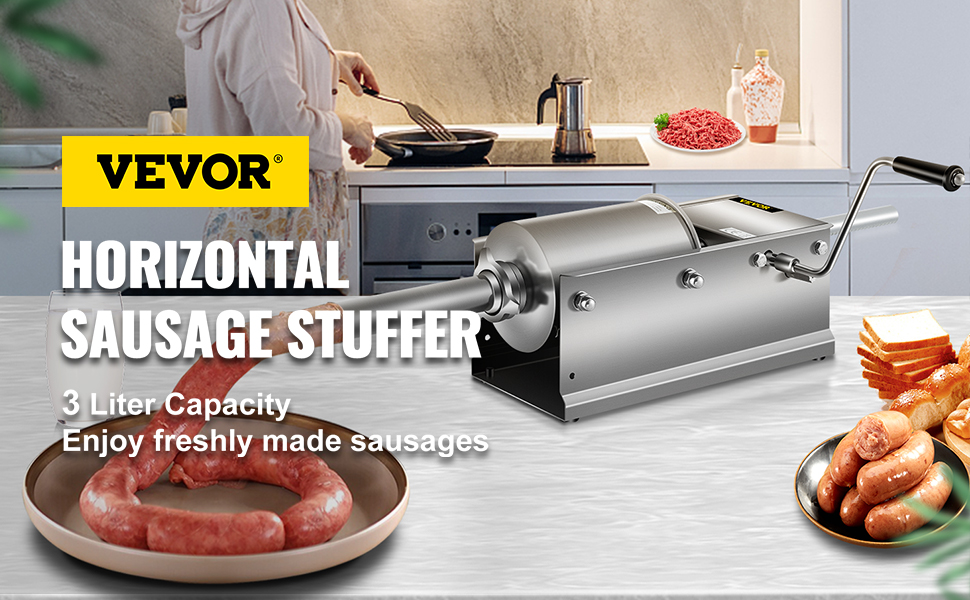 Vertical Meat Stuffer – 3L Sausage Stuffer Machine with Nozzles