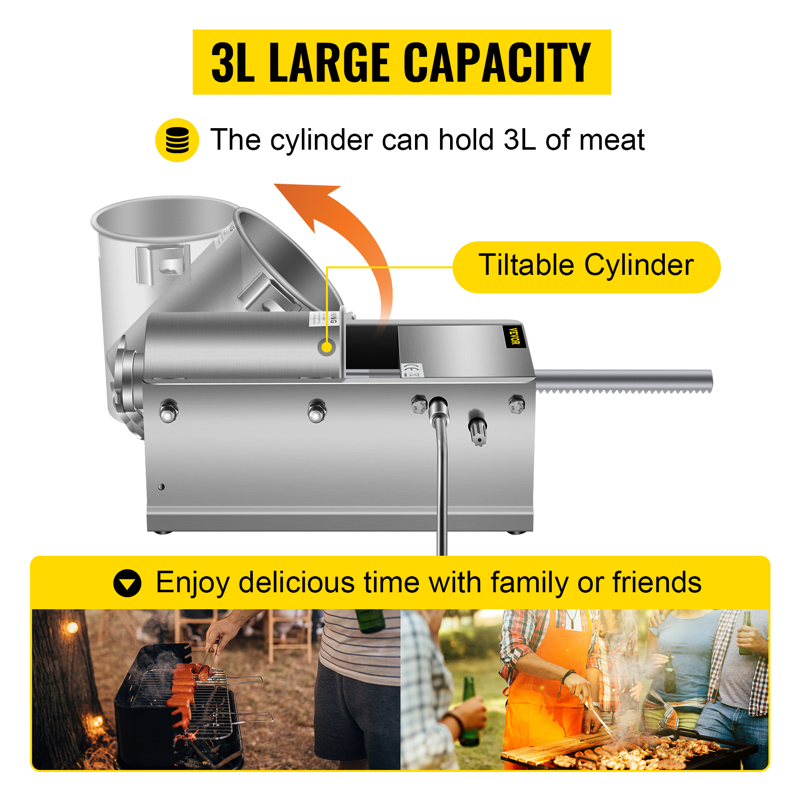 Sausage Stuffer Stuffer Vertical 3L/7LB 5-7 Pound Meat Filler – Crosslinks