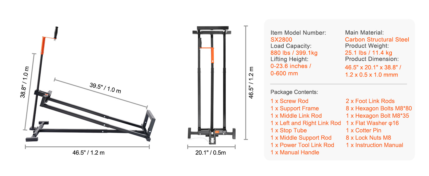 ride on lawn mower jack lift,880 lbs weight capacity,foldable