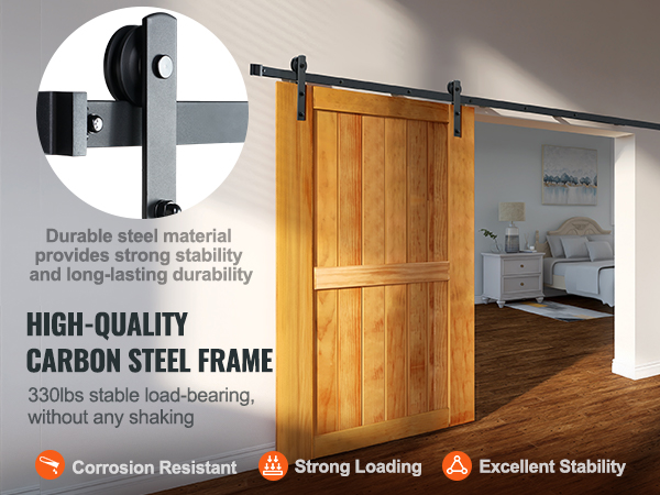 thumbnail image 2 of 4-20FT Bypass Sliding Barn Door Hardware Kit For Double Door Closet Track Roller 2 of 9