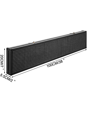 VEVOR WiFi P10 Led Sign Full Color 38" x 6.5", Indoor High Resolution Programmable Led Scrolling Display and New SMD Technology,Perfect Solution for Advertising