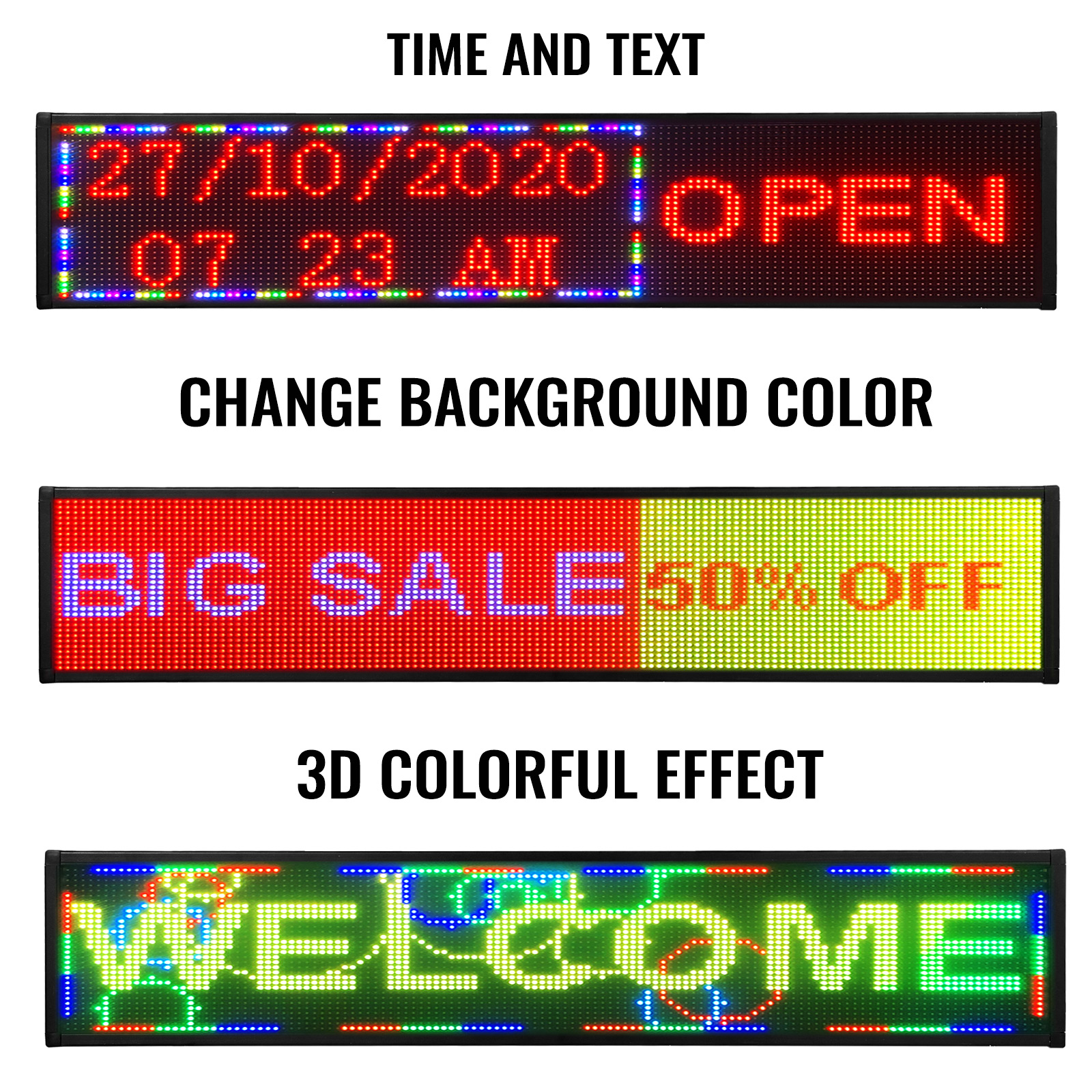 VEVOR VEVOR Led Sign Digital Sign 38"x6.5" Red Led Message Board
