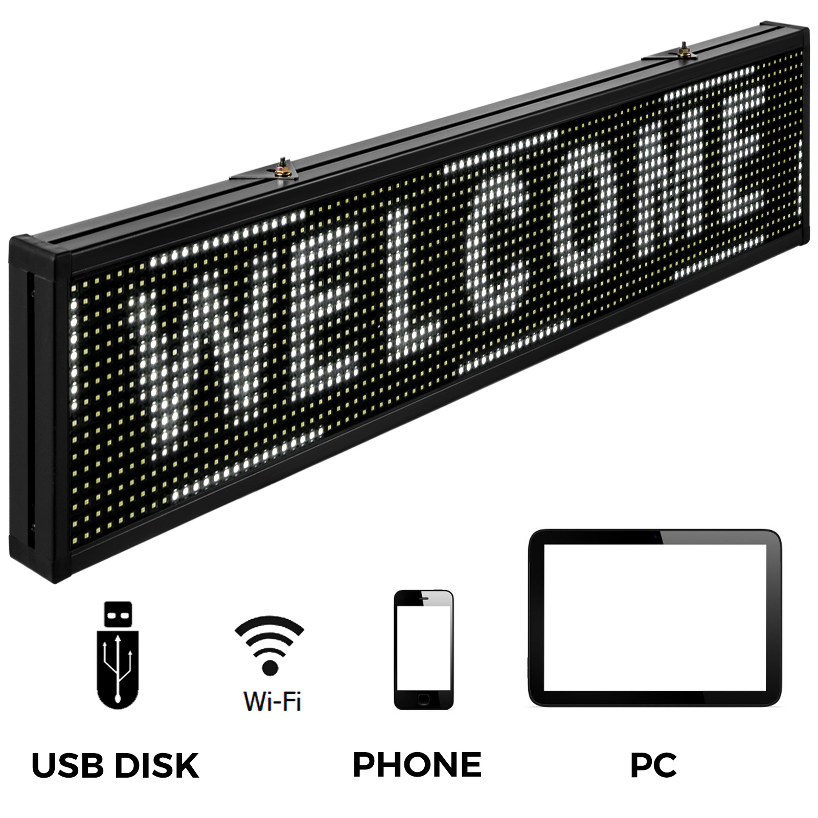 Vevor Led Scrolling Sign 38"x6.5" P10 Programmable White Sign Board