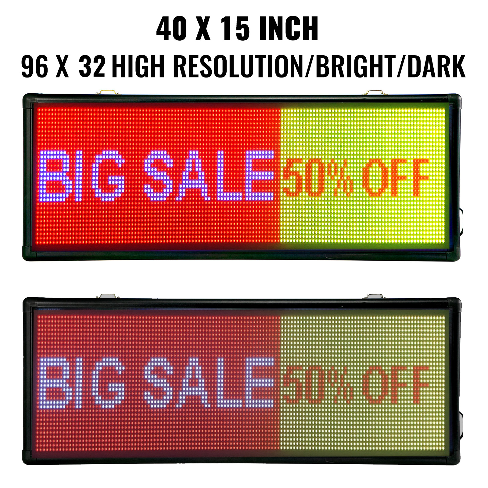 VEVOR Led Sign 38 x 6.5 Digital Sign 96 x 16 HD Resolution Full Color P10 I - 3