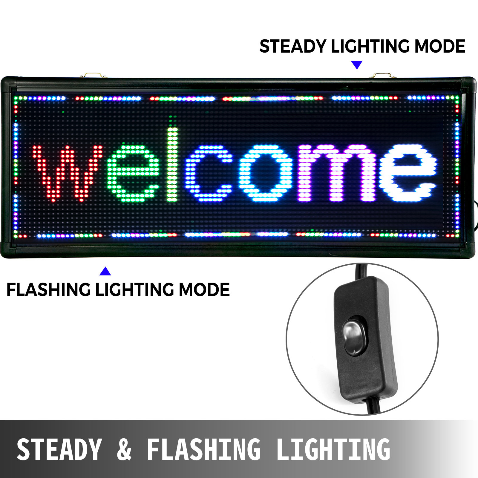 40"X8" RGB 7 Color Outdoor LED Sign Programmable Scrolling Message Display US