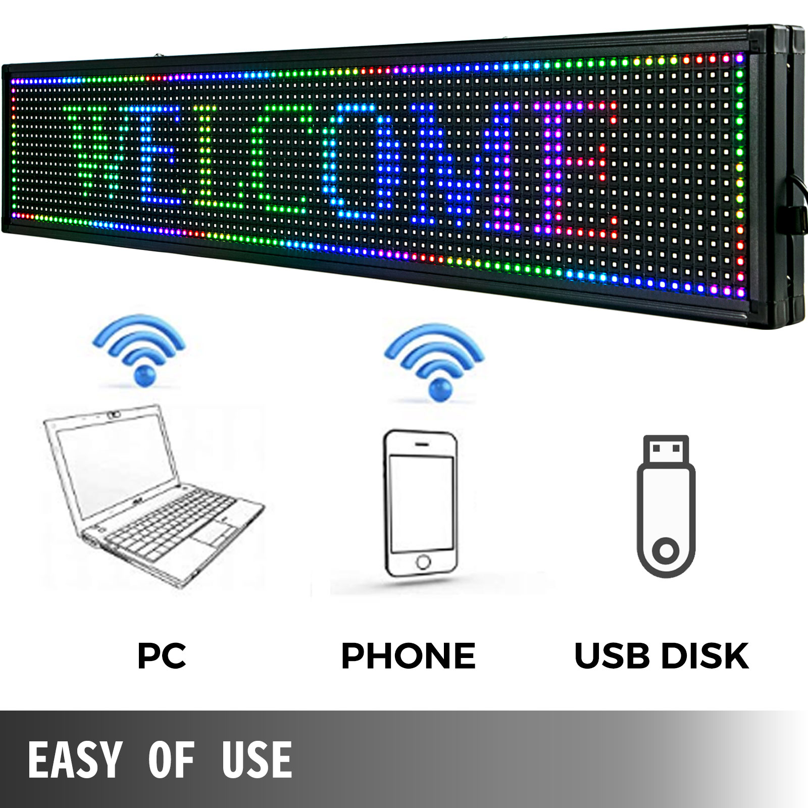 VEVOR 40 x 8 дюймов светодиодный прокручивающийся знак цвет 10 мм светодиодная подсветка знак светодиодный цифровой бейдж прокручивающийся дисплей доска программируемый магазин знак рекламная доска