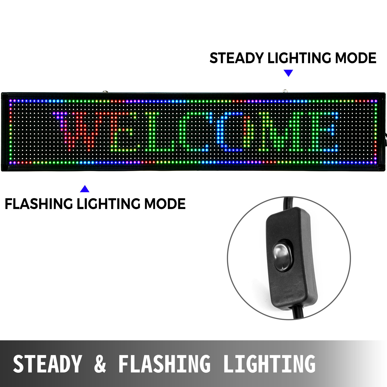 LED Laufschrift Reklame100x40cm weiß Programmierbar Wifi aus Handy PC LED Schild 