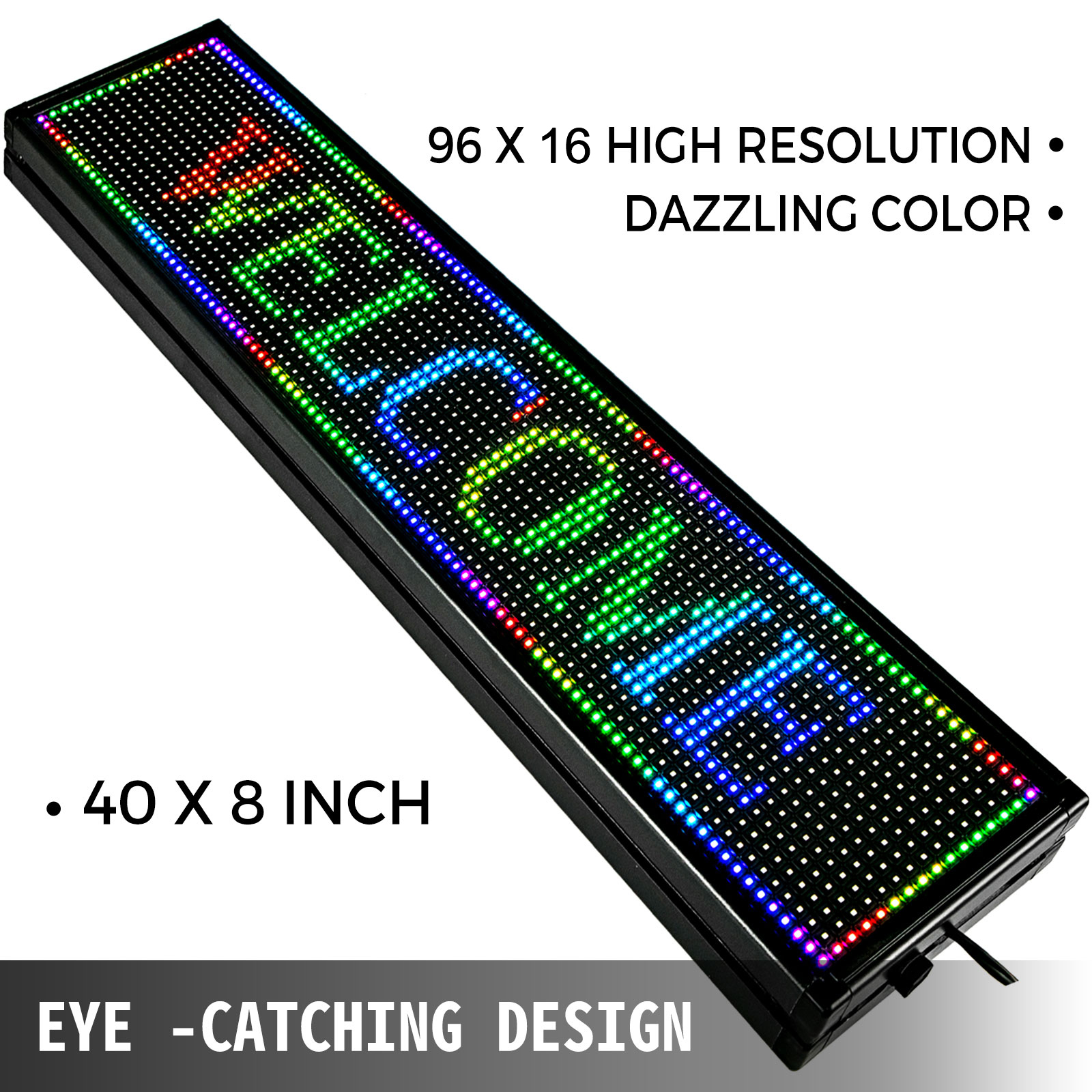 VEVOR 40 x 8 Zoll LED-Scrolling-Schild Farbe 10 mm LED