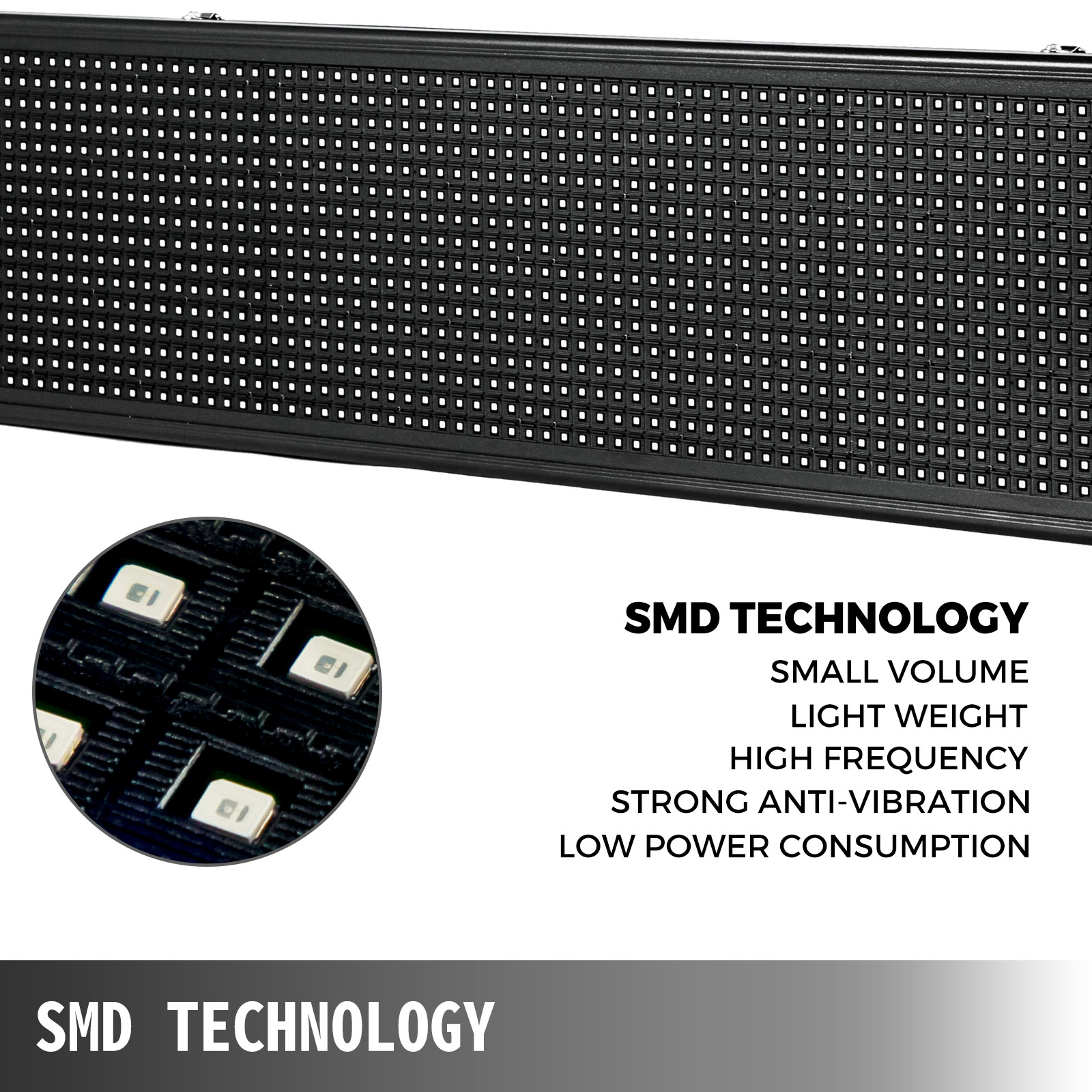 VEVOR LED-Laufschrift 40x8 Inch RGB 96 96 Pixel Programmierbar SMD-LED WiFi  Scroll-Display Nachrichtenboard für Werbung, Auto PC, USB-Stick, Smartphone  Steuerbar 101 x 20 x 5 cm