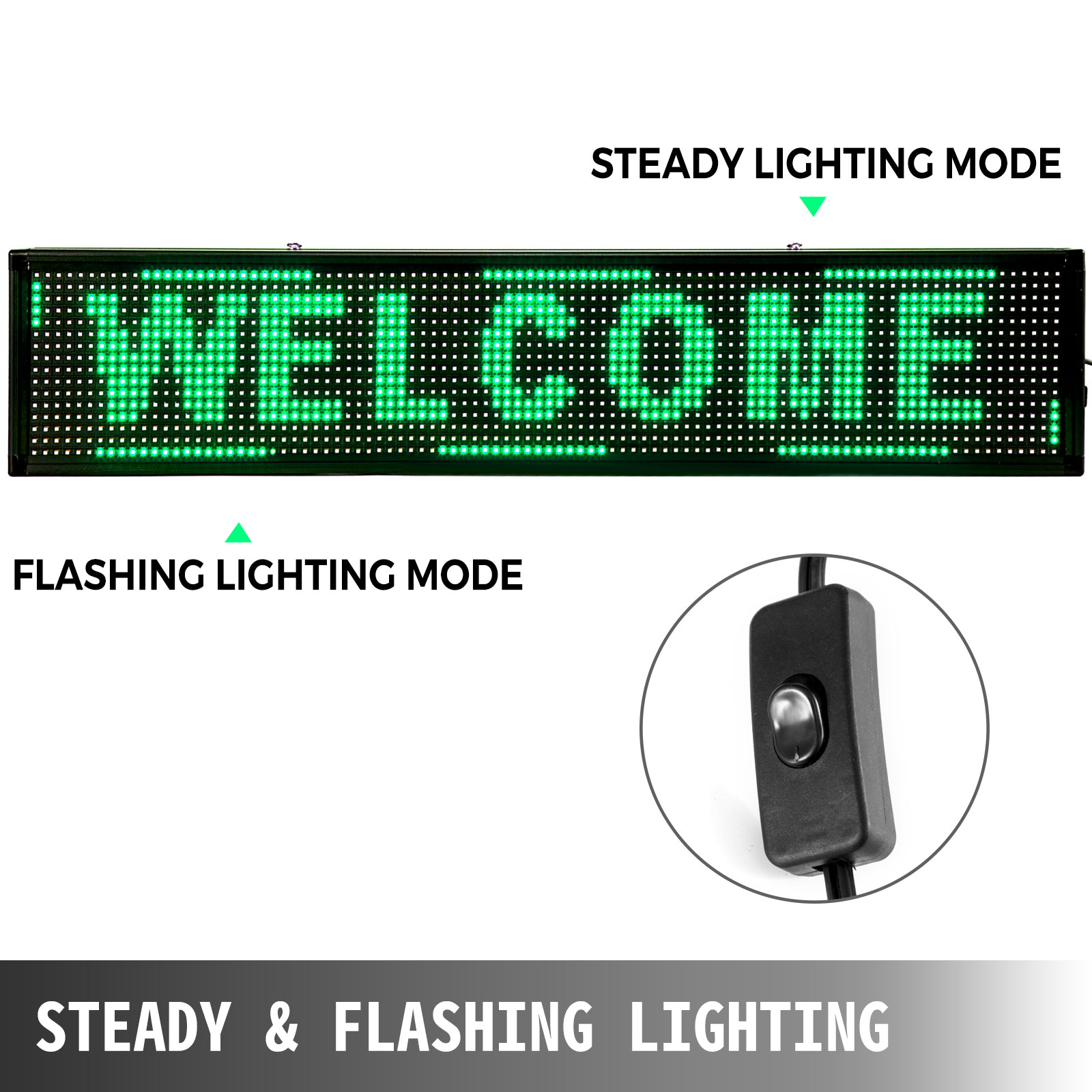 VEVOR Led Sign Led Scrolling Sign 100x20cm Green For Business Outdoor w