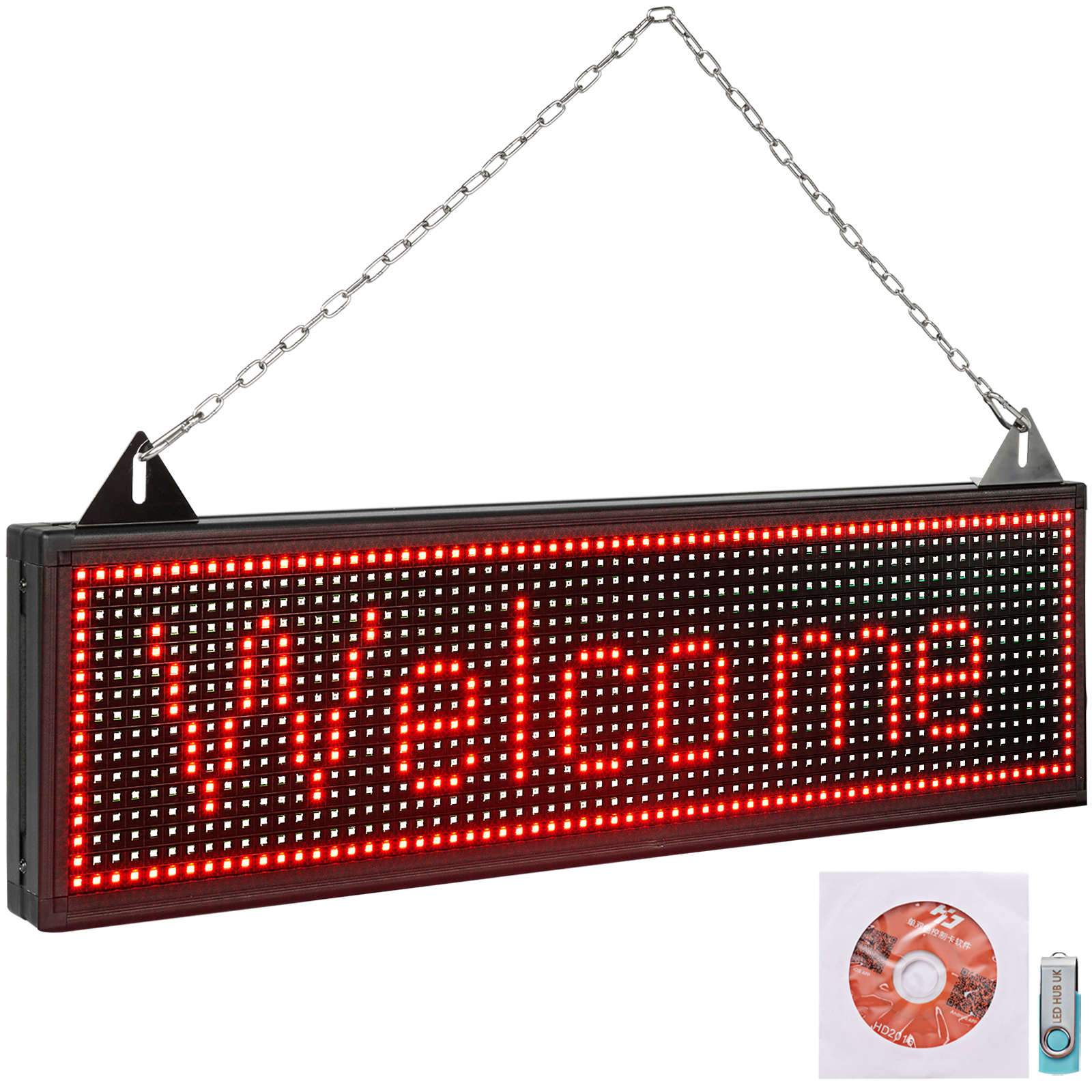 Scrolling Sign,27x8 in,Red