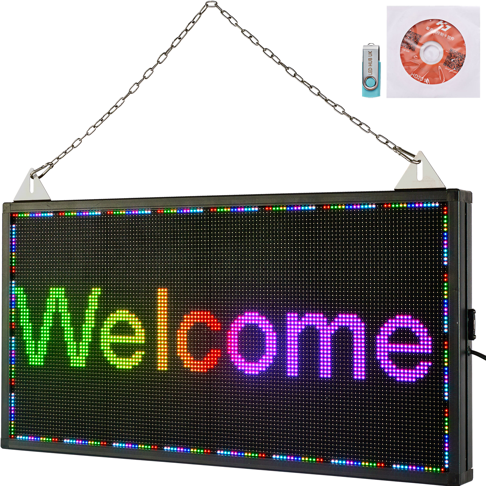 Scrolling Sign,14x8 in,Full Color
