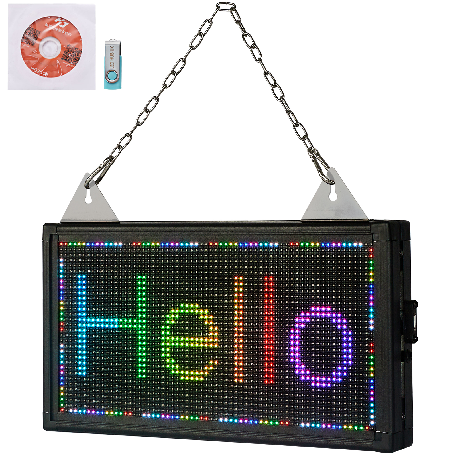 VEVOR LED Scrolling Sign, 14" x 8" WiFi  USB Control, Full Color P5  Programmable Display, Indoor High Resolution Message Board, High Brightness Electronic  Sign, Perfect Solution for Advertising VEVOR US