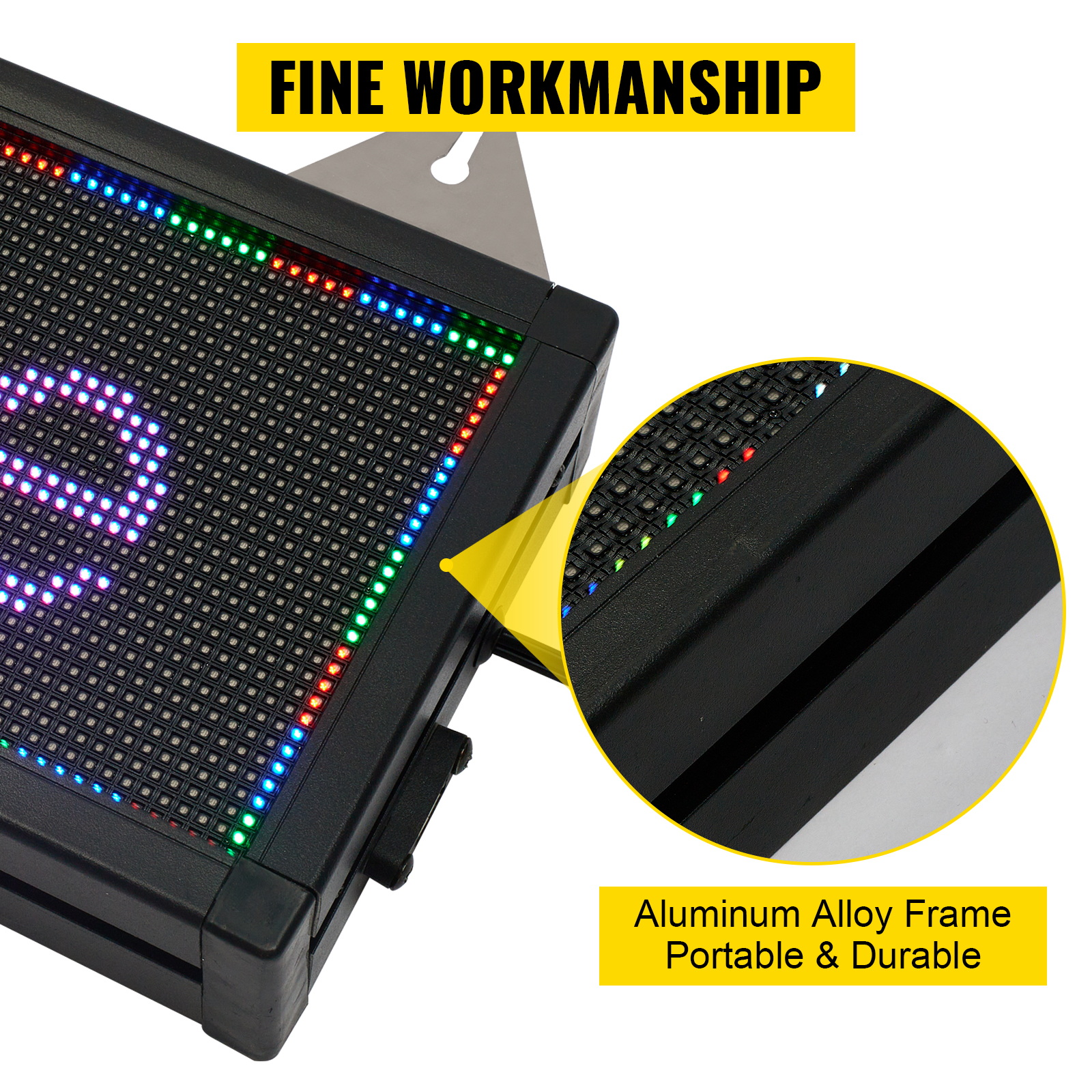 VEVOR LED Scrolling Sign, 21" x 6" WiFi & USB Control, Full Color P4 Programmable Display, Indoor High Resolution Message Board, High Brightness Electronic Sign, Perfect Solution for Advertising