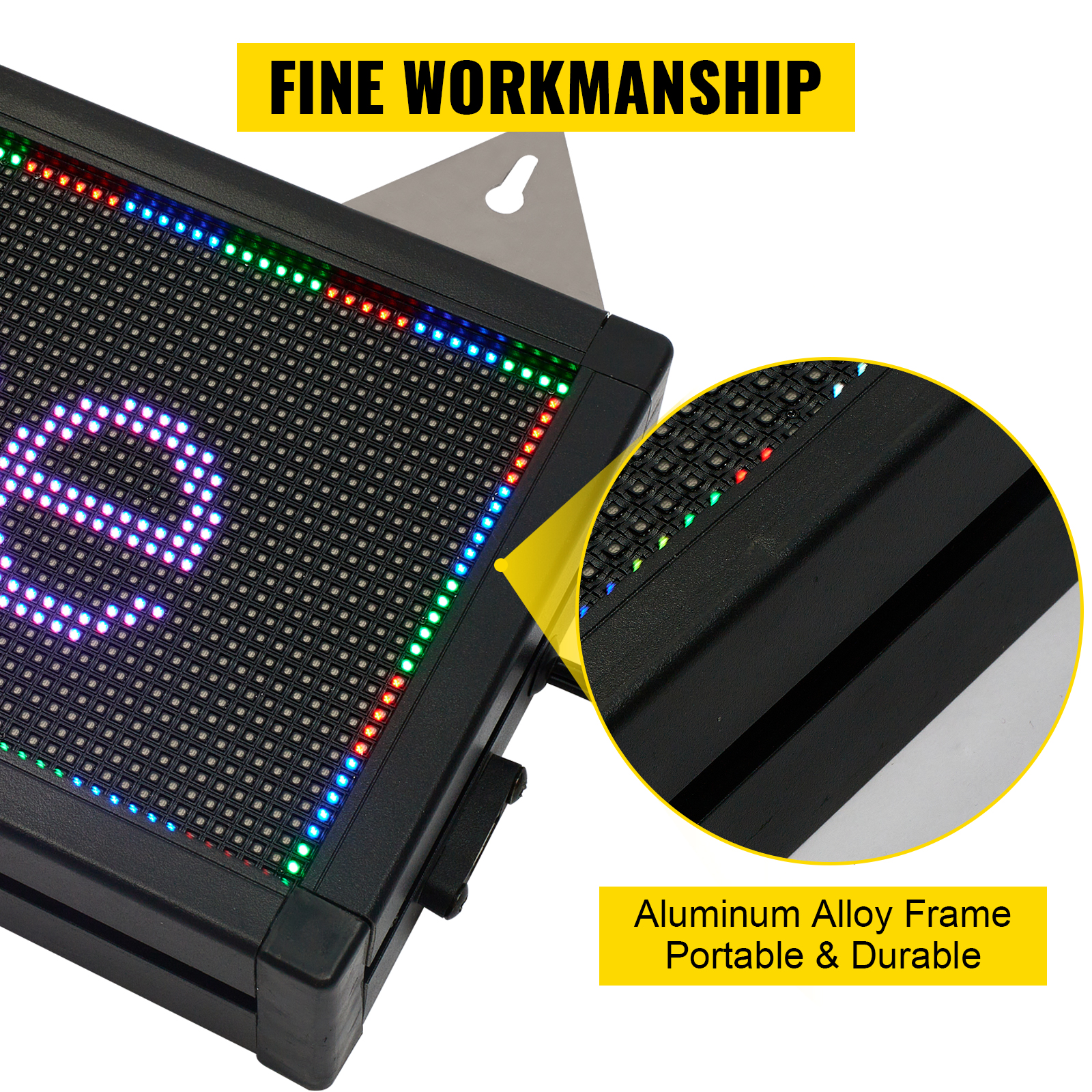 VEVOR LED Scrolling Sign, 27" x 8" WiFi & USB Control, Full Color P10 Programmable Display, Indoor High Resolution Message Board, High Brightness Electronic Sign, Perfect Solution for Advertising