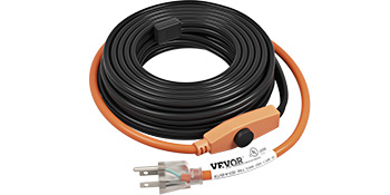 VEVOR Pipe Heating Cable, 3 Feet Heat Tape for Water Pipe, 7W/ft Water Line Heat  Tape,120V Pipe Heating Tape with Built-in Thermostat, Protects PVC Hose,  Metal and Plastic Pipe from Freezing 