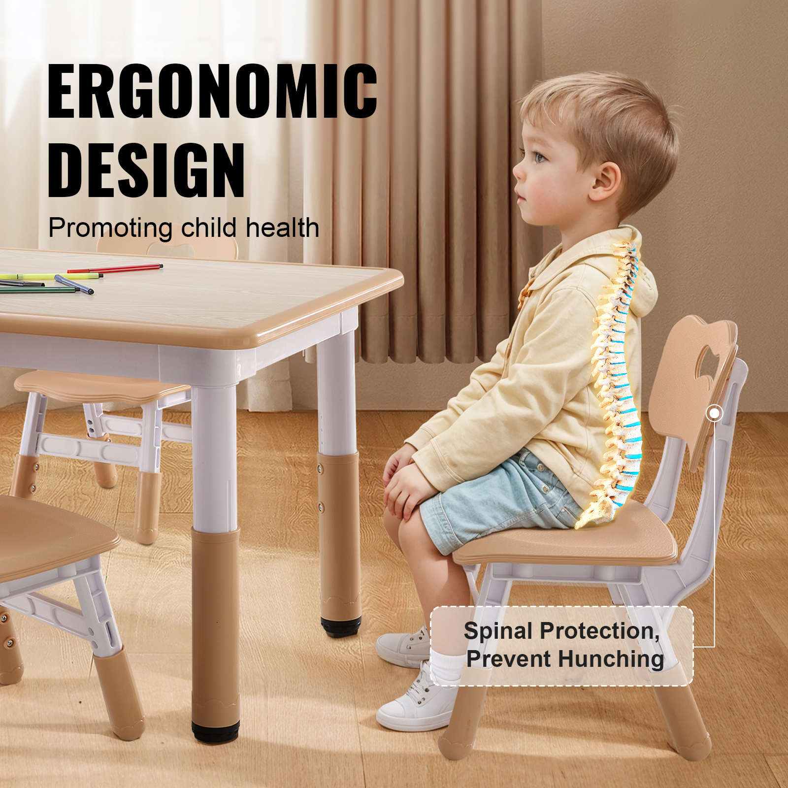 Kids Table and 2/4 Chairs/Bench Set Wooden/Toddler/Height Adjustable Craft - Picture 54 of 62