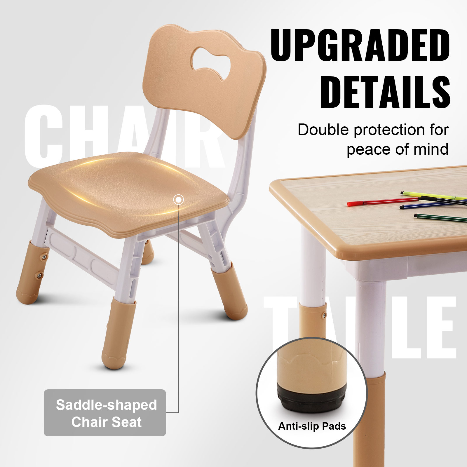 Kids Table and 2/4 Chairs/Bench Set Wooden/Toddler/Height Adjustable Craft - Picture 55 of 62