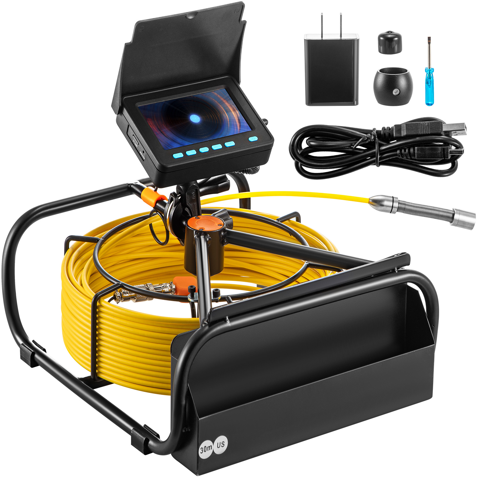 Pipe Inspection Camera,10M / 32.8FT Cable,4.3 In. Monitor