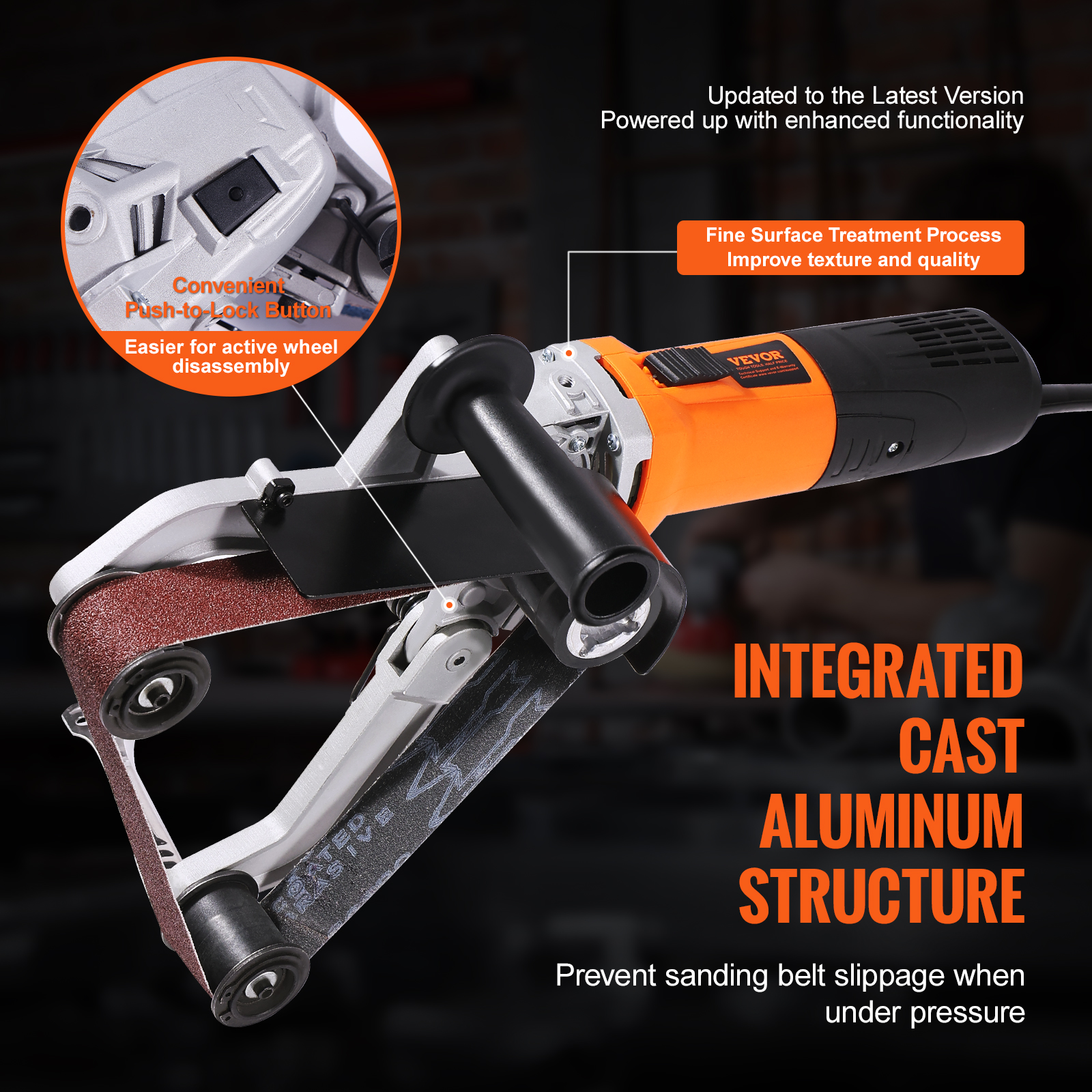 VEVOR Pipe Tube Polisher Sander 1000W 6 Variable Speeds with 3PCS Sanding Belts - Picture 5 of 38