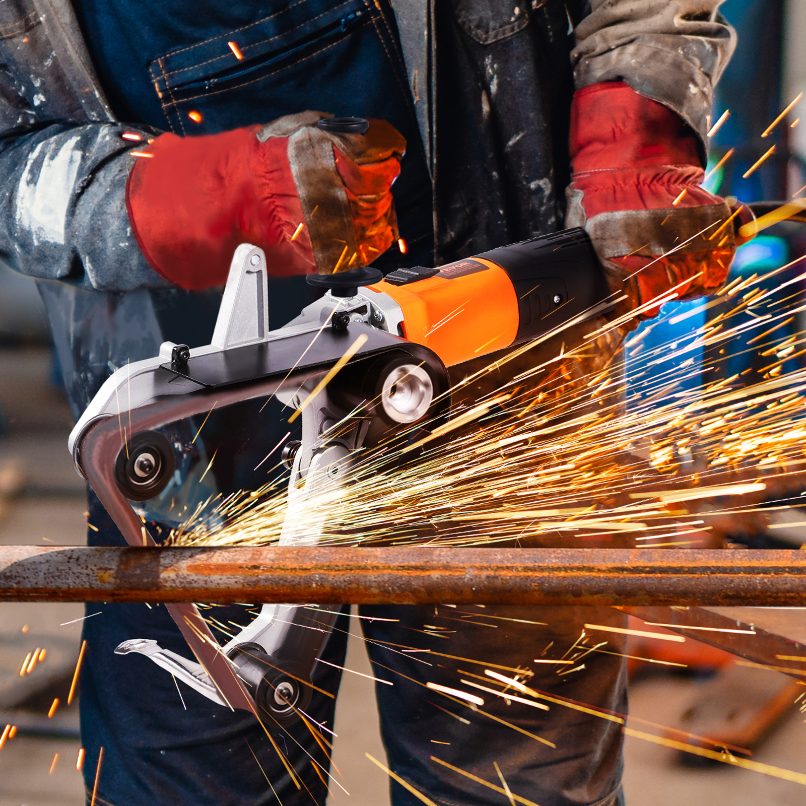 VEVOR Pipe Tube Polisher Sander 1000W 6 Variable Speeds with 3PCS Sanding Belts - Picture 10 of 38