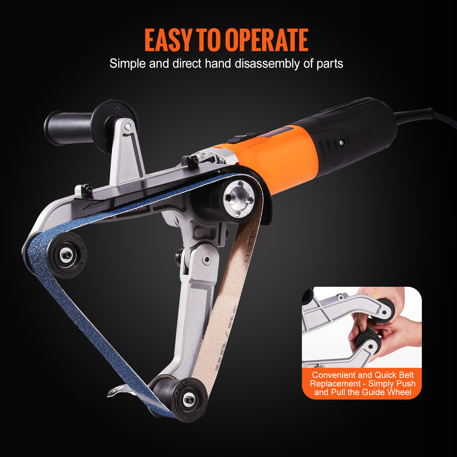 VEVOR Pipe Tube Polisher Sander 1000W 6 Variable Speeds with 3PCS Sanding Belts - Picture 19 of 38