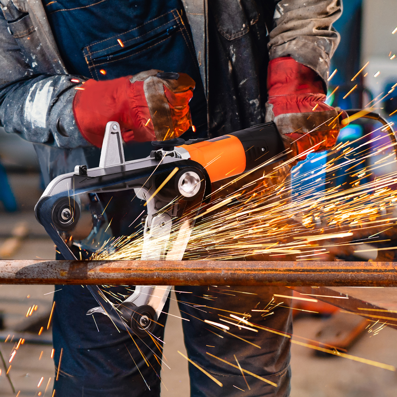 VEVOR Pipe Tube Polisher Sander 1000W 6 Variable Speeds with 3PCS Sanding Belts - Picture 22 of 38