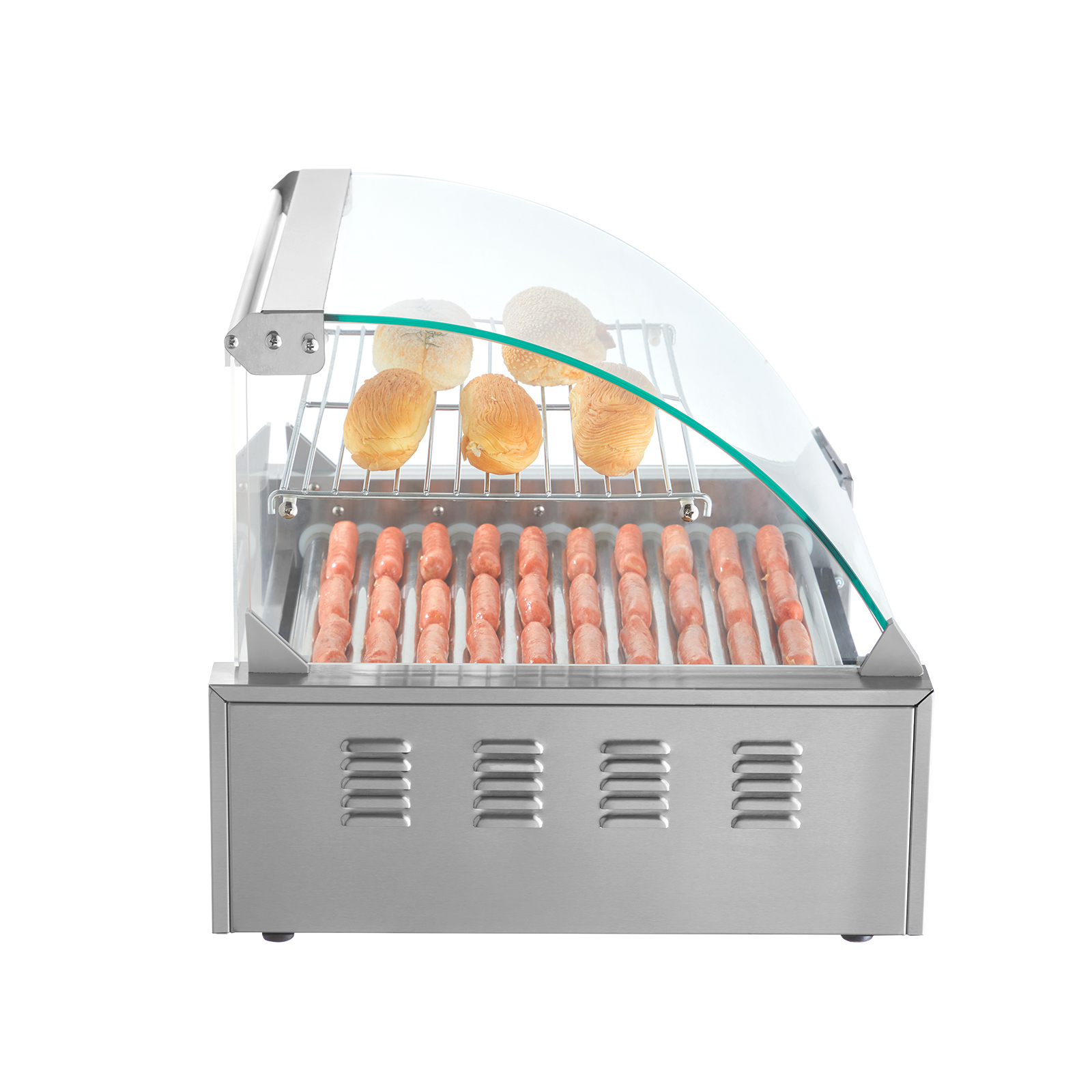Uimoso Electric Hot Dog 5/7/11 Roller Grill Cooker Machine Backsplash & Shelf - Picture 47 of 72