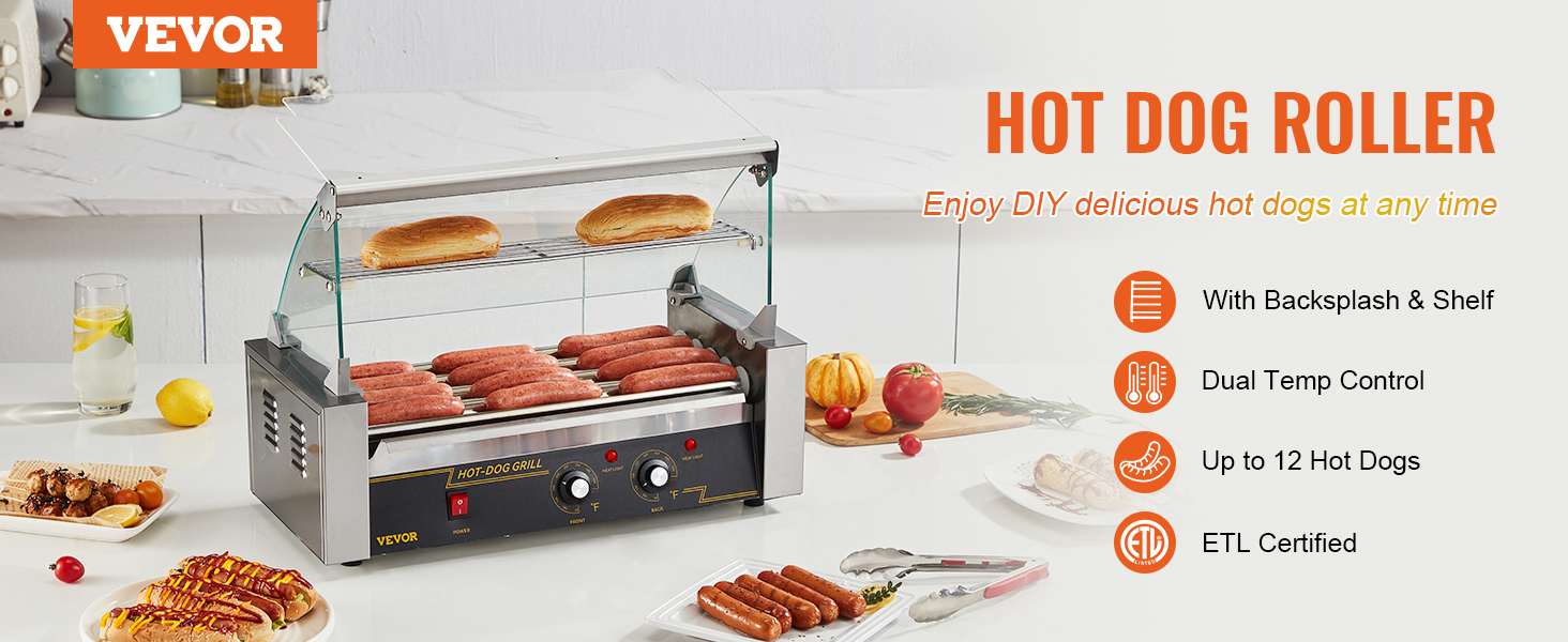 The Candery Electric Hot Dog Roller - Sausage Grill Cooker Machine - 6 Hot  Dog Capacity - Household Hot Dog Machine for Children and Adults