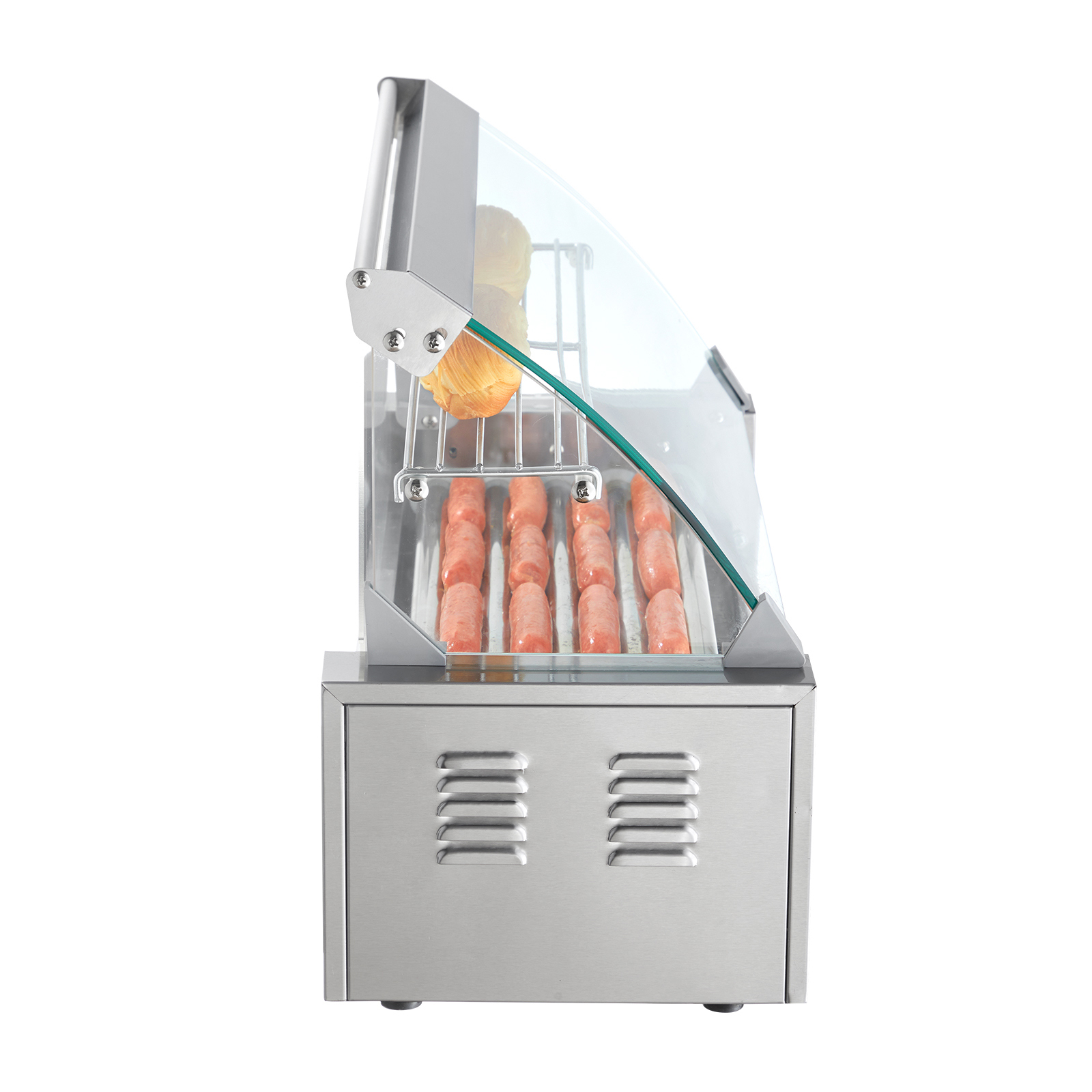 Uimoso Electric Hot Dog 5/7/11 Roller Grill Cooker Machine Backsplash & Shelf - Picture 71 of 72