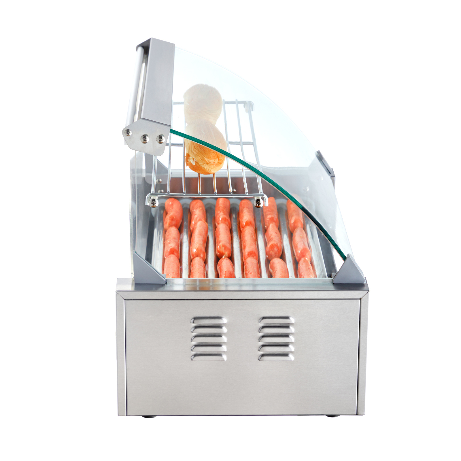 Uimoso Electric Hot Dog 5/7/11 Roller Grill Cooker Machine Backsplash & Shelf - Picture 59 of 72