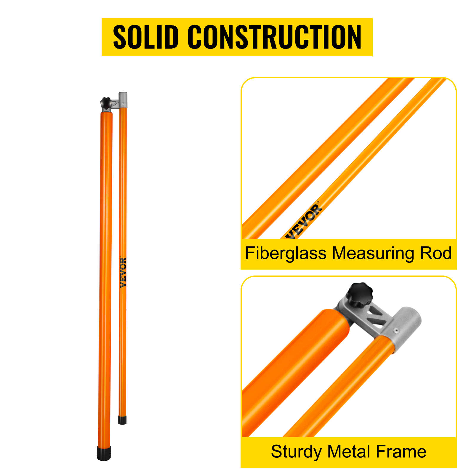 Heavy Duty High Visibility Orange Measuring Stick - 15 Ft. SF-HDMST-15 -  Durabilt USA
