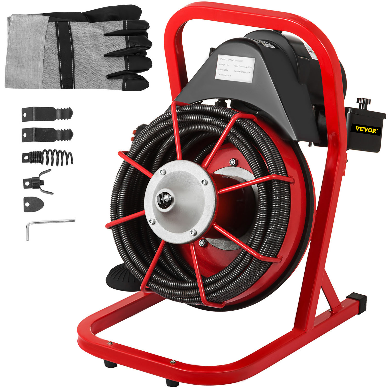 100' x 1/2 Drain Cleaner 550W Electric Sewer Snake Cleaning Machine W/  Cutters 8079601053731