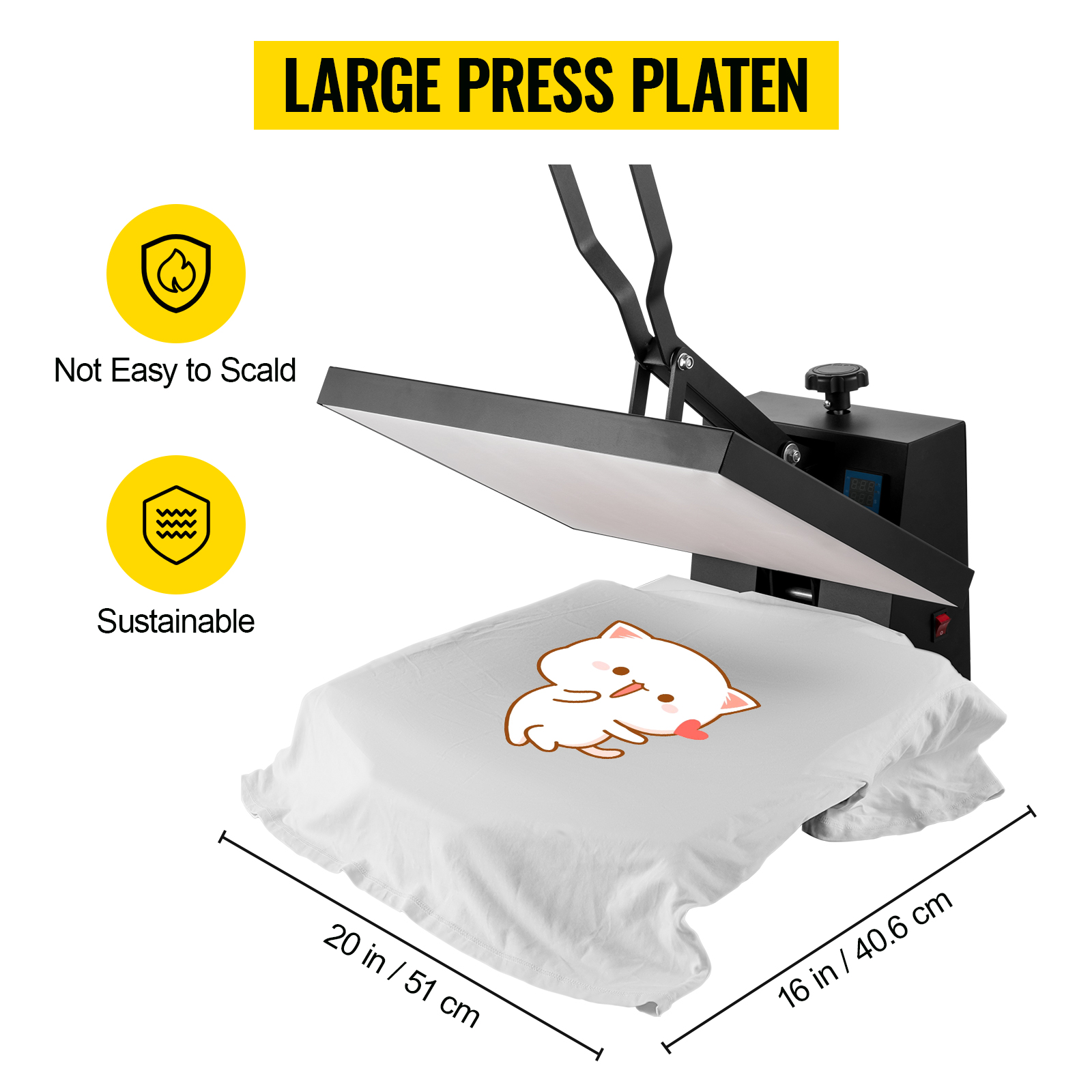 1400W Heat Press Machine for T Shirts Digital Sublimation Heat Transfer  Printer Heat Press 16x20 Inch Heat Transfer Machine T-Shirt Press Machine